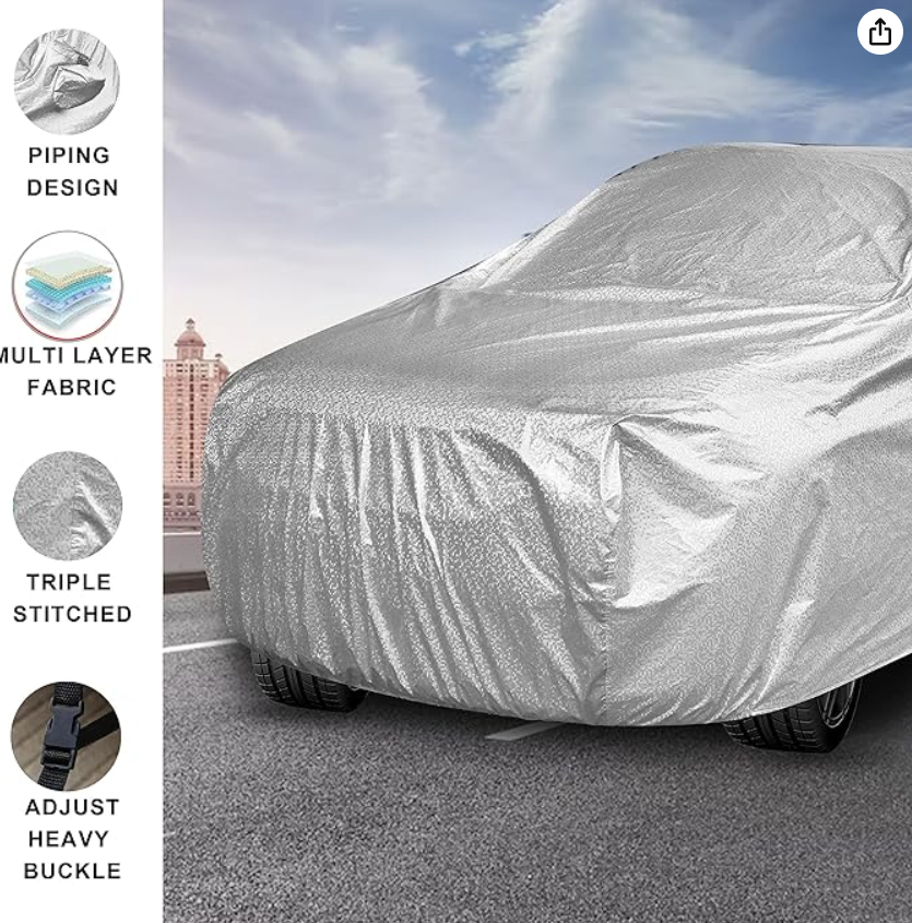 Auto Hub Car Cover Compatible with Mahindra Bolero Neo with Mirror Pocket and Soft Cotton Lining 